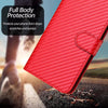 For Samsung Galaxy XCover7 Pro YX0070 Carbon Fiber Buckle Leather Phone Case with Lanyard(Red)