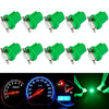 10 PCS T8.5 5050 Led 1 SMD Car Gauge Dash Bulb Dashboard Instrument Light Wedge Interior Lamp(Green)