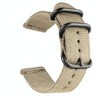 Washable Nylon Canvas Watchband, Band Width:22mm(Khaki with Black Ring Buckle)