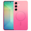 For Samsung Galaxy S25 5G Liquid TPU Silicone Gradient MagSafe Phone Case(Pink Red)