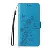 For Samsung Galaxy A36 5G / A56 5G Embossed Butterfly Flowers Leather Phone Case(Blue)