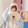 C0215 Adult Dinosaur Cartoon Velvet Hat Thickened Warm Scarf Hat, Size: One Size(Beige)