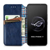 For ASUS ROG Phone 7 Cubic Grid Pressed Magnetic Leather Phone Case(Blue)