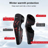 MOTOLSG 2 in 1 Knee Pads Motorcycle Bicycle Riding Warm Fleece Soft Protective Gear with CE Protector (Black Red)