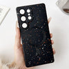 For Samsung Galaxy S23 Ultra 5G Starry Sky TPU Shockproof MagSafe Phone Case(Black)