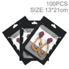 100pcs 1321cm HD Transparent Window Phone Case Decoration Sealed Bag (Black)