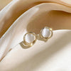 Temperament Ladies Light Luxury Pearl Double Layer Earrings Diamond Earrings, Specification:EH1606