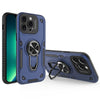 For iPhone 13 Pro Max Metal Rotating Bracket TPU + PC Magnetic Phone Case(Dark Blue)