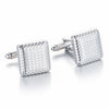 Laser Metal Brass Men Shirt Cufflinks, Color: Silver