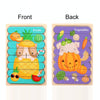 QBT01 Children Double-Sided Wooden Puzzle Bar Puzzle Toy(Pig (Yellow) + Pig (Green))