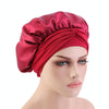 TJM-301-1 Faux Silk Adjustable Stretch Wide-Brimmed Night Hat Satin Ribbon Round Hat Shower Cap Hair Care Hat, Size: Free Size(Purple)