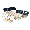 Solid Wood Single-layer T-shaped Jewelry Display Stand(Beige Flannel)