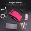 For Smart Phones Below 6.0 inch Zipper Double Pocket Multi Function Sports Arm Bag with Earphone Hole(Black)