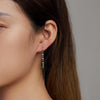 S925 Sterling Silver Star Colored Zircon Ear Line Women Earrings