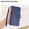 For Samsung Galaxy A36 5G YX0070 Carbon Fiber Buckle Leather Phone Case with Lanyard(Royal Blue)