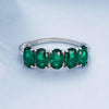 S925 Sterling Silver Luxury Alphabet Green Zirconia Women Ring, Size: No.6(BSR522)