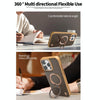 For iPhone 15 Pro Carbon Fiber MagSafe Holder Phone Case(Grey)