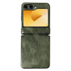 For Samsung Galaxy Z Flip6 Integrated Magnetic Axis Crazy Horse Texture Phone Case(Green)