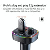 C13 Multifunctional Car Dual USB PD Fast Charger Bluetooth FM Transmitter with Atmosphere Light