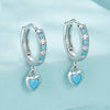 S925 White-plated Retro Heart-shaped Blue Turquoise Earrings(SCE1738)