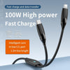 1.2m 100W USB-C / Type-C to USB-C / Type-C + 8 Pin Fast Charging Data Cable(Black)
