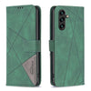 For Samsung Galaxy A26 5G Magnetic Buckle Rhombus Texture Leather Phone Case(Green)