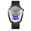 BINBOND Locomotive Concept Watch Men Live Black Technology Watch(Black Net Belt-Black Steel-White Face)