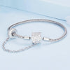 BSB103-17 Sterling Silver S925 White Gold Plated Zircon Cylinder Buckle Bracelet