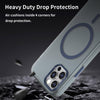 For iPhone 12 Pro MagSafe Frosted Translucent TPU + PC Full Coverage Phone Case(Dark Blue)
