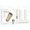 BOROFONE BZ19 Wisdom Dual USB Ports Car Charger with USB to 8 Pin Cable(Gold)