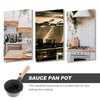 Medical Stone Deepened Mini Gas Special Oil Pan Butter Melting Soup Pot with Diversion Port(Black)