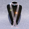 Colorful Diamond on White Women Sequined Rhinestone Bow Tie Dance Costume Accessories