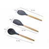 kn082 11 in 1 Wooden Handle Silicone Kitchen Tool Set with Storage Bucket(Green)