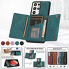 For Samsung Galaxy S21 Ultra Three-fold Leather Phone Case with Card Slot & Wallet & Holder(Green)