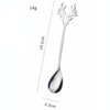 2pcs /Pack Christmas 304 Stainless Steel Deer Stirring Spoon Coffee Dessert Scoop, Color: Silver+Blue Box