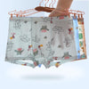 Boys Boxer Briefs Modal Summer Thin Short Pants, Size: XXXXL(Green Dinosaur)