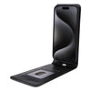 For iPhone 15 Pro Magnetic Vertical Flip Leather Phone Case(Black)