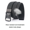 AWMN Men Outdoor Metal Buckle Elastic Nylon Belt, Length: 120cm(Twill Coffee Brown)