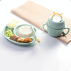 Creative Anti-scald Children Tableware Baby Snail Compartment Spoon Cup Bowl(Green)