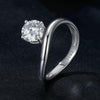 S925 Sterling Silver Platinum Plated 1 Carat Moissanite Engagement Ring(No.6)