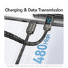 USAMS SJ743 30W USB-C / Type-C to 8 Pin Zinc Alloy Fast Data Cable, Length: 1.2m(Titanium)