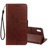 For iPhone XR Embossed Butterfly Pattern Horizontal Flip Leather Case with Card Slot & Holder & Wallet & Lanyard (Brown)