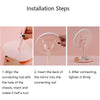 Make-Up Mirror With LED Light Fill Light Dormitory Desktop Dressing Small Mirror Girl Folding And Portable Mirror, Colour: Pink Rechargeable Single Light
