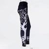 Tree Print High Waist Push Up Leggings Sport Women Elastic Breathable Yoga Pants, Size:L (Black)
