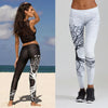 Tree Print High Waist Push Up Leggings Sport Women Elastic Breathable Yoga Pants, Size:L (Black)