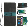 For iPhone SE 2024 Grid Stitching Leather Phone Case with Lanyard(Black)