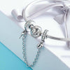 S925 Sterling Silver Stackable Heart-shaped Pendant Safety Chain