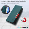 For Samsung Galaxy M32 4G Global / M22 RC01 Dual-Folded Magnetic Suction RFID Leather Phone Case(Dark Green)
