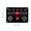 RV Yacht Car Combination Cat Eye Switch Dual USB Car Charging Control Panel With Voltmeter(Red Light)