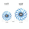 ENLEE Mountain Bicycle Rear Derailleur Guide Wheel Ceramic Bearing Tension Pulley, Size: 13T(Blue)